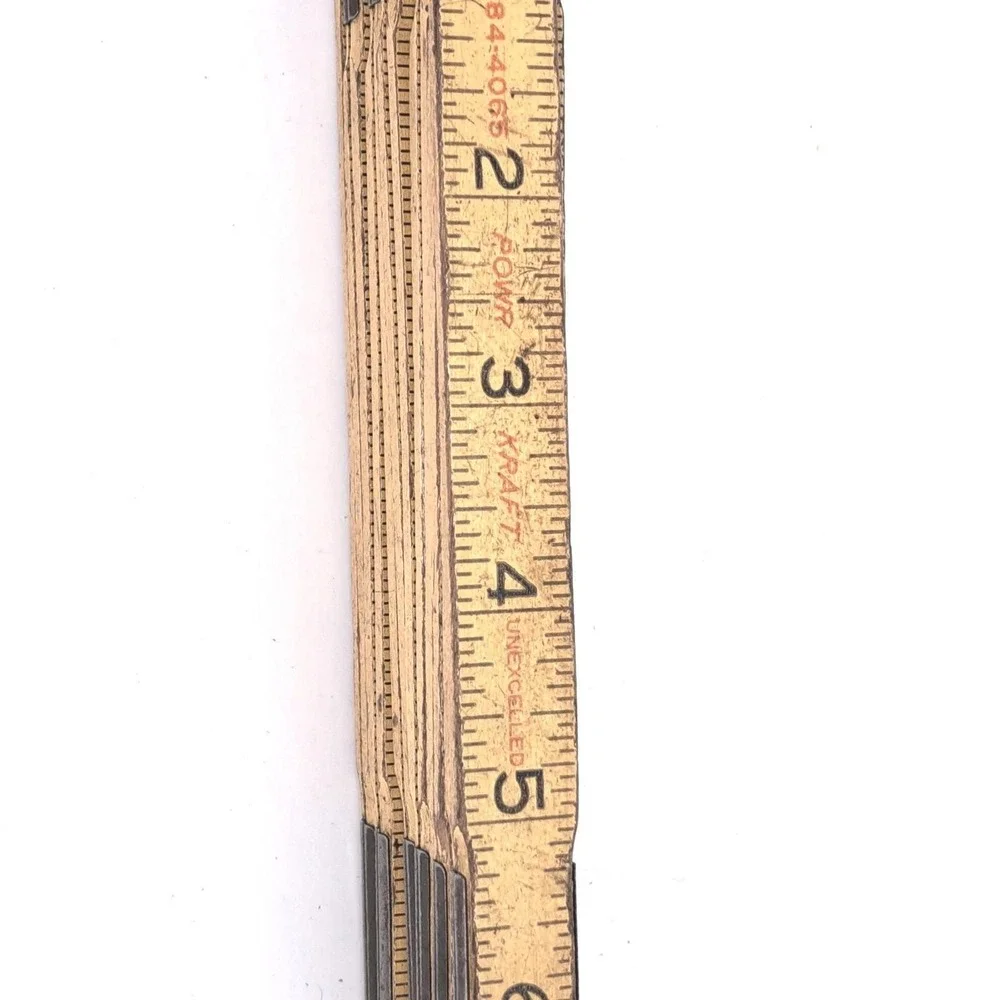 Montgomery Ward Powr Kraft 72 Inch Wood Folding Ruler Zigzag Vintage USA 84-4065